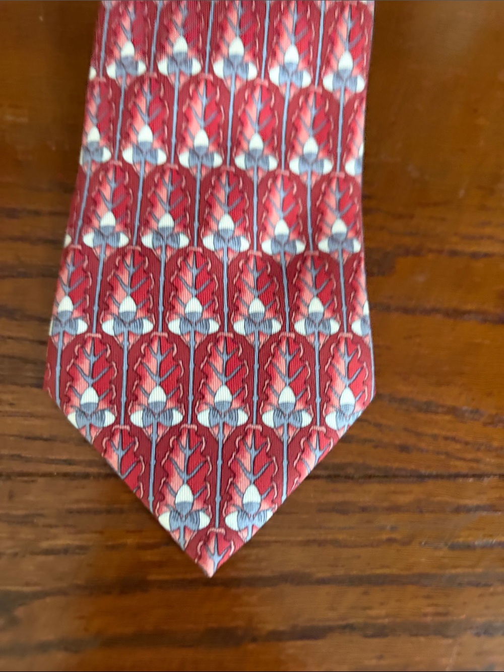 Chloe Red Geometric Floral Tie